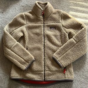 Women’s XS LLbean Fleece Jacket (beige/brown)